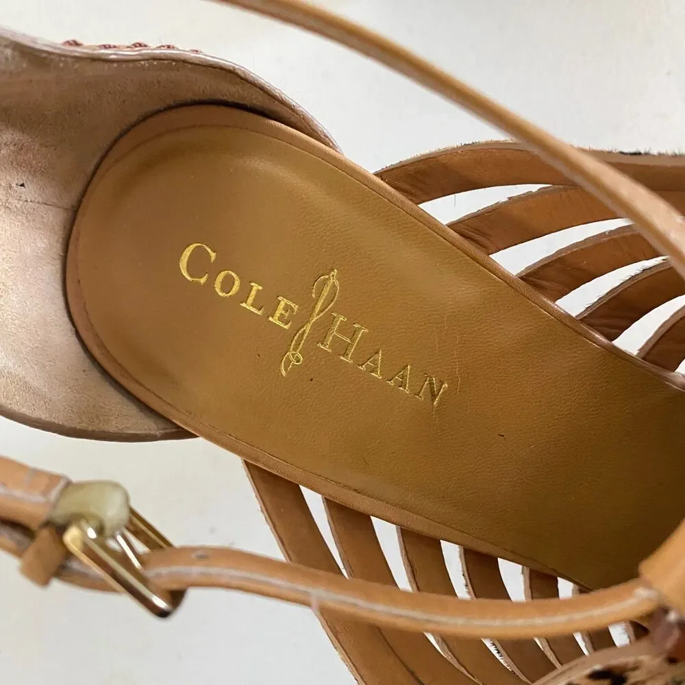 Cole Haan‎ Air Minka Wedge Sandals size 10B Brown